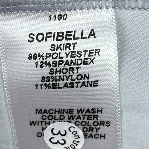 Sofibella Silver Metallic Skort Size L Tenniscore Athleisure Fairy Pickleball - Picture 2 of 7